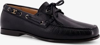 Valentino Garavani Mens Leather Loafers Black