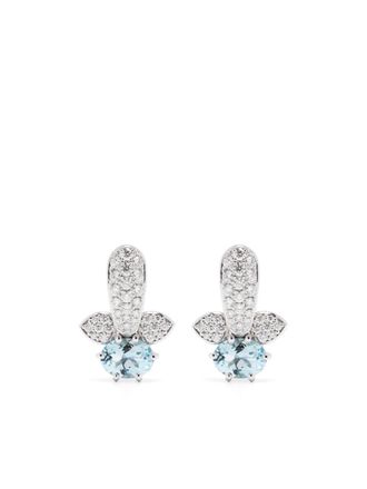 ROSEKEY Orecchini in oro bianco 18 carati con diamanti - Argento