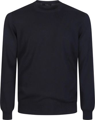 Fay Trui met ronde hals - Heren - Ronde hals truien - Blauw - M - Truien & Vesten