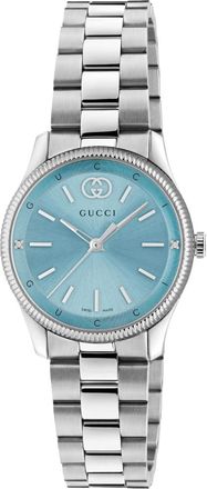 Gucci YA1265068 G-Timeless Womens 29mm Blue Dial Stainless Steel Watch - Silver - One Size