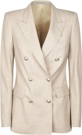 Tagliatore Parigi Foderata - Dames - Blazers - Beige - L - Wol - Jassen