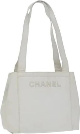 Chanel Pre-owned Leather chanel-bags - Dames - Vintage Schoudertas - Wit - ONE Size - Vintage
