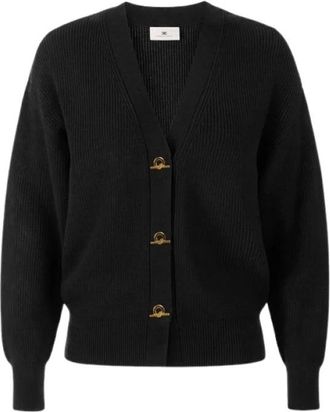 Elisabetta Franchi Truien & Vesten, Dames, Zwart, XS, Polyester, Mk 01S66E2 Cardigan