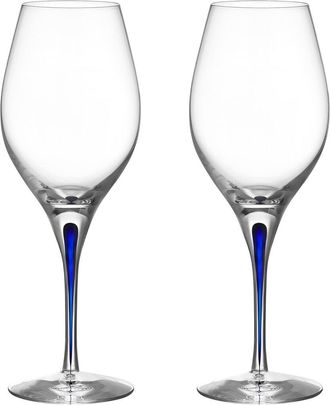 Orrefors Set Of 2 Intermezzo Wine Balance Glasses