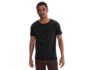 John Varvatos Skull Tiles Graphic T-shirt Kg7335s26 Mens T Shirt Black : 2XL, Cotton