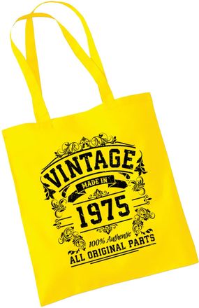 Bang Tidy Clothing 50th Birthday Gifts For Women - Cotton Tote Bag For Her - Funny Original Parts Born In 1975 - Present Bag Gift Wrapping - Yell