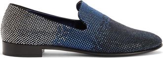 Giuseppe Zanotti Lewis Sparkle crystal-embellished loafers - men - Polyester/Leather/Leather - 40 - Blue