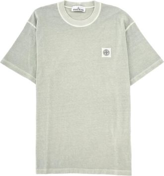 Stone Island Grey Logo Crew Neck T-Shirt