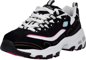 Skechers Womens DLites Sneaker, Black/Multi, 2 UK