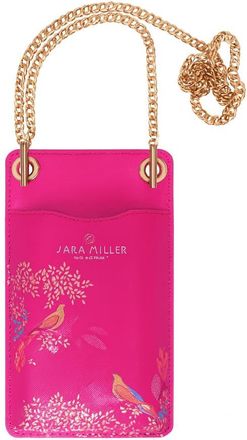 Sara Miller Phone Crossbody Pouch, Wallet with Card Holders, Womens Travel Bag with Chain Strap, Chelsea Pink