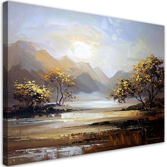 Feeby Impresi&oacute;n De Imagen Paisaje De Monta&ntilde;a &Aacute;rboles Naturaleza 100x70