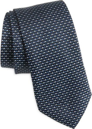 Nordstrom Langley Geometric Pattern Silk Jacquard Tie in Navy at Nordstrom