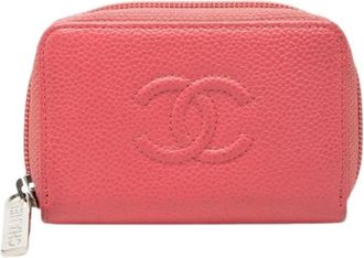 Chanel Pre-owned Coin Pouch - Dames - Vintage Accessoires - Roze - ONE Size - Leer - Vintage
