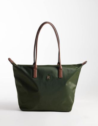 Tommy Hilfiger borsa maxi tote popette color kaki-Verde