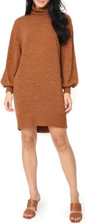 Gibsonlook Long Sleeve Sweater Dress in Saddle Brown at Nordstrom, Size Xx-Large