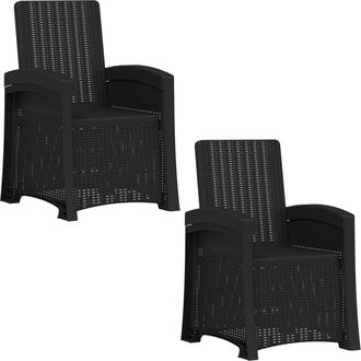 vidaXL Sill&oacute;n De Jard&iacute;n Reclinable Imitaci&oacute;n Rat&aacute;n 2 Uds. Pp Vidaxl