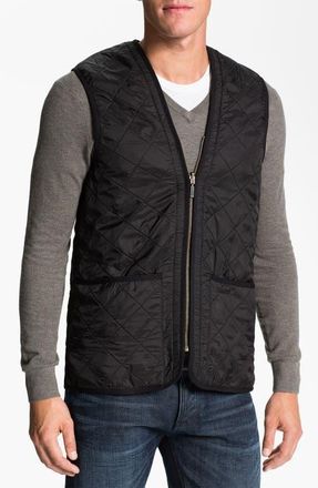 Barbour Polarquilt Relaxed Fit Zip-In Liner Vest in Black at Nordstrom, Size Xx-Large