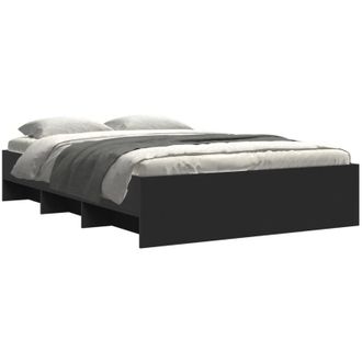 vidaXL Estructura De Cama Madera De Ingenier&iacute;a Negra 120x200 Cm Vidaxl