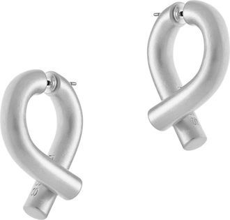 Reiss Taylor Tubular Metal Twist Front/Back Earrings in Silver Tone at Nordstrom