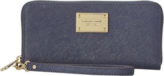 Michael Kors Electronics Tech Continental Clutch Womens Handbags Navy, Leather