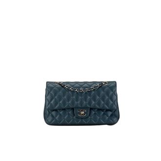 Chanel Pre-owned Medium Classic Caviar Double Flap Shoulder Bag - Dames - Pre-owned - Blauw - Maat: ONE Size Leer