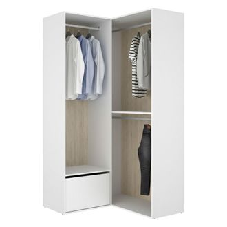 Dmora Armario Grande Evansdale, Modular Para Dormitorio, 4 Estantes, Barra Para Ropa, 105x205h Cm Blanco
