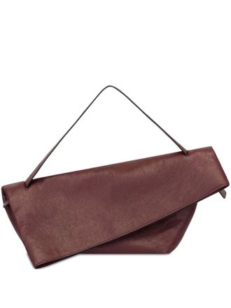 Alberta Ferretti asymmetric folded leather clutch bag - women - CALFSKIN - One Size - Red