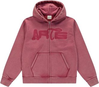 Arte Zip Hoodie Washed - Heren - Vesten met rits - Rood - XS - Katoen - Hoodies & sweatvesten