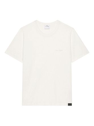 Courr&egrave;ges White T-Shirt with Embossed Logo Detail