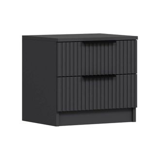 Dmora Mesita De Noche Meranti, 2 Cajones, Un Estante, Apertura Deslizante, 50x40x47h Cm Negro Antracita