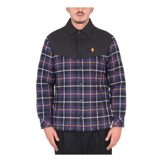 Marcelo Burlon Casual Shirts, male, Multicolor, Size: S Cross Check Padded Overshirt