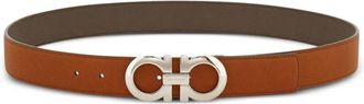 Ferragamo Brown Logo Buckle Reversible Belt