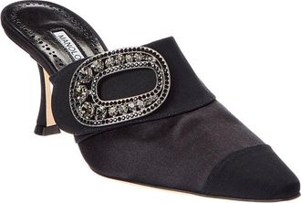 Manolo Blahnik Tula 70 Satin & Grosgrain Mule