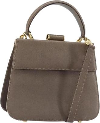 Ferragamo Pre-owned Handtas - Dames - Vintage Handtas - Grijs - ONE Size - Leer - Vintage