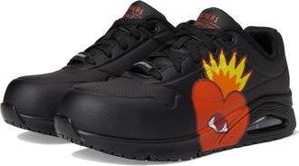 Skechers Womens Ricardo Cavolo Uno Sr-Taun Comp Toe Sneaker, Black, 4 UK