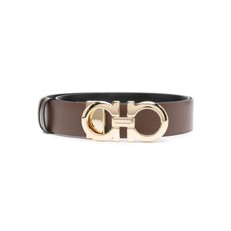 Ferragamo Belts, female, Brown, Size: 70 CM Reversible Belt with Gancini Buckle