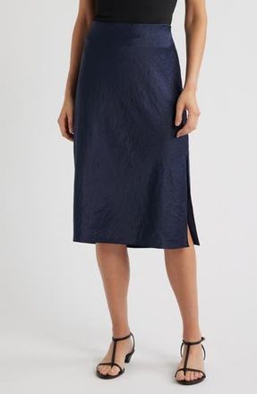 Madewell Satin Midi Slipskirt in Juniper Berry at Nordstrom Rack, Size 14