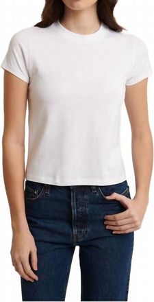 Patrick Assaraf Pima Stretch Short Sleeve Baby Tee In White