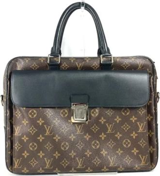 Louis Vuitton Pre-owned Monogram Canvas Briefcase - Dames - Vintage Handtas - Bruin - ONE Size - Vintage