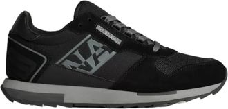 Napapijri Zwarte leren sneakers Virtus - Heren - Sneakers - Zwart - 41 EU - Leer - Schoenen