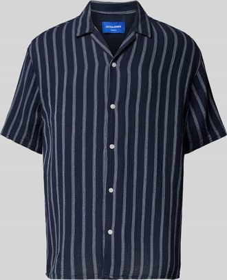 Jack & Jones Jack & Jones Relaxed Fit Freizeithemd mit Umlegekragen in Marine, Gr&ouml;&szlig;e XL