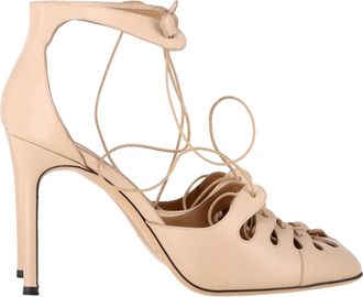 The Row Pre-owned Womens The Row Diamond Lace-up Pumps in Beige Leather - Size EU 39