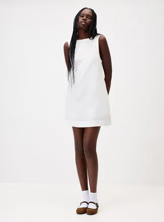 Twik Womens High-cut back linen-blend dress