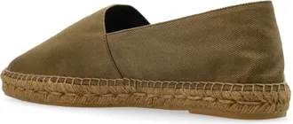 Saint Laurent Mens Cassandre Ysl Logo Espadrilles Green Shoes > Loafers & Sandals