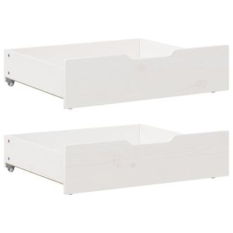 vidaXL Cajones Debajo Cama 2 Uds Madera Maciza Pino Blanco 65x55x17 Cm Vidaxl