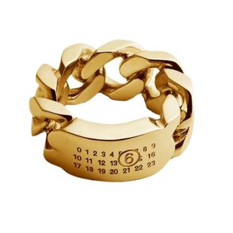 Maison Margiela Rings, unisex, Yellow, Size: XL Minimal Chain-link Ring