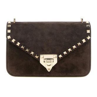 Valentino Garavani Small Suede Rockstud Crossbody Bag - female - Valentino Garavani - Shoulder Bags - Brown - ONE SIZE - Bags