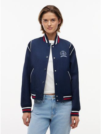Tommy Hilfiger Womens Tommy Jeans Varsity Bomber Jacket - Dark Night Navy - S