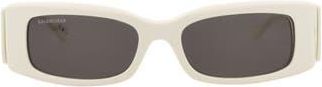 Balenciaga 56mm Novelty Rectangular Sunglasses in White White Grey at Nordstrom Rack