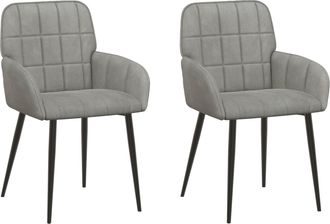 vidaXL Sillas De Comedor 2 Uds. Terciopelo Gris Claro 57 X 50 X 85 Cm Vidaxl